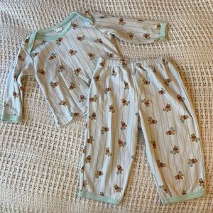 𝅺mgm Kid's Fashion Striped Vintage Pajamas Size 1 [Fits Like 12 Months] (1319)